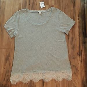 J Crew T Shirt with Lace